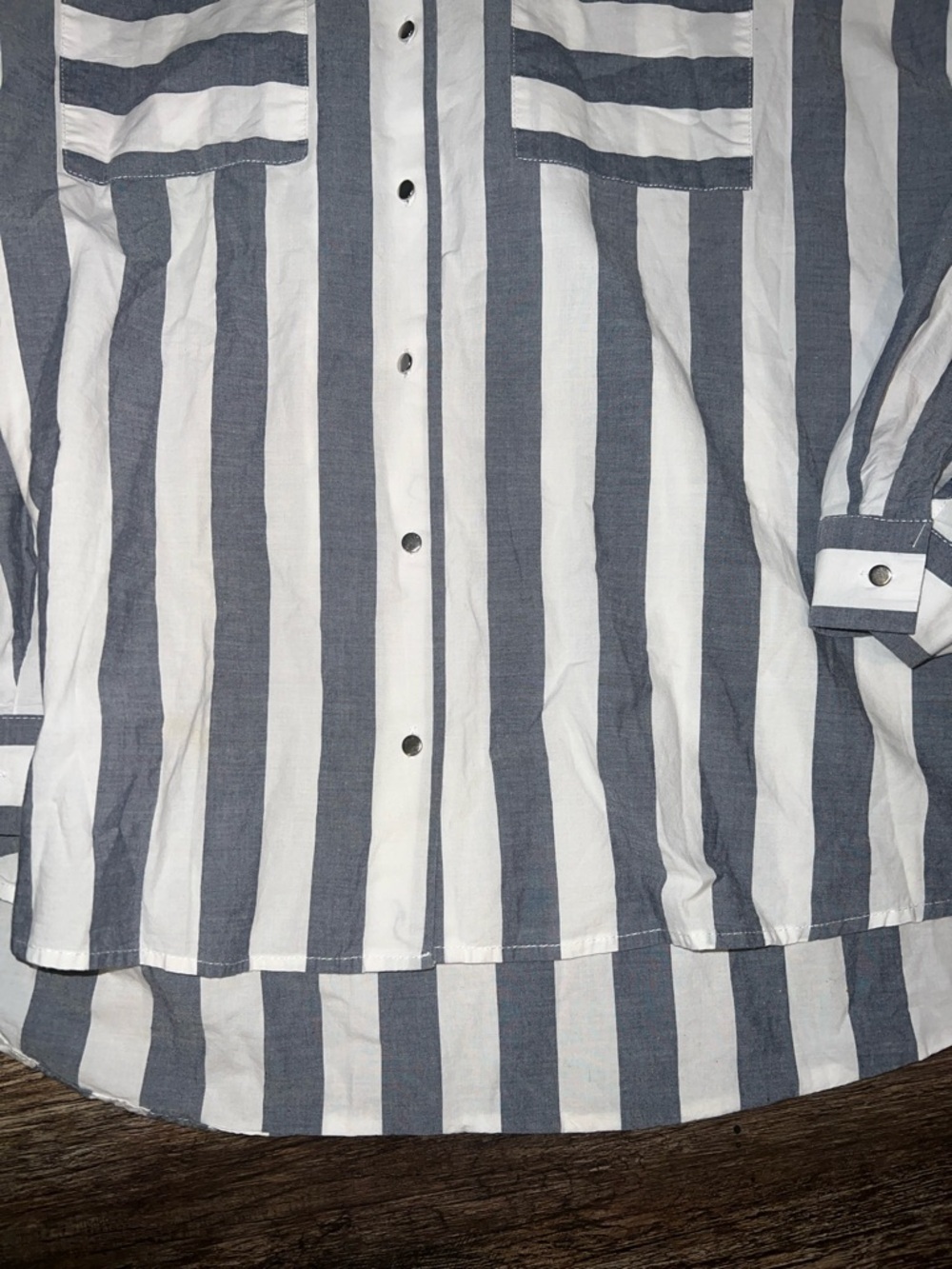 Westbound Blue and White Striped Button-Down Shirt - Picture 5 of 5